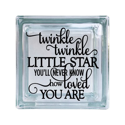 Twinkle Twinkle Little Star Love Inspirational Vinyl Decal For Glass Blocks, Car, Computer, Wreath, Tile, Frames, A - image1